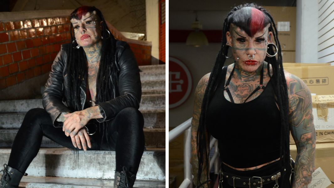 Split image Maria Jose Cristerna Mexico