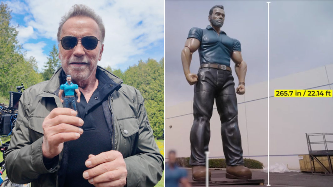 arnie action figure split image