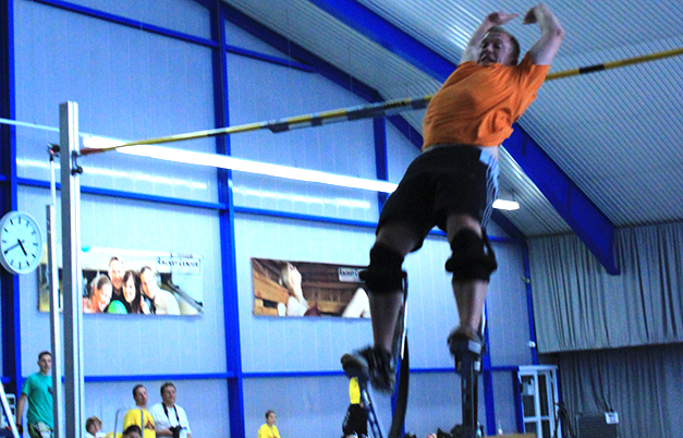 Springy Stilts Highest jump on spring loaded stilts | Guinness World Records